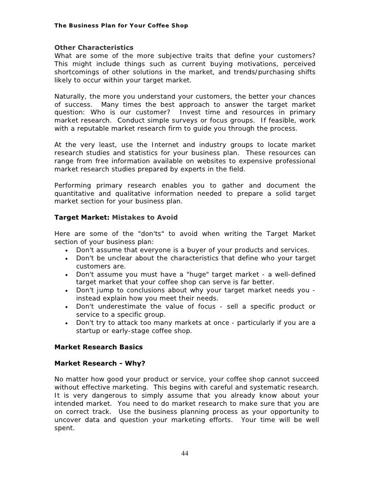 successful coffee shop business plan starting a coffee shop business plan